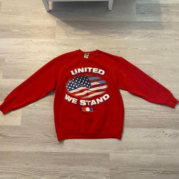 Vintage Fruit of the Loom United We Stand USA Crewneck Size Large - Picture 1 of 4